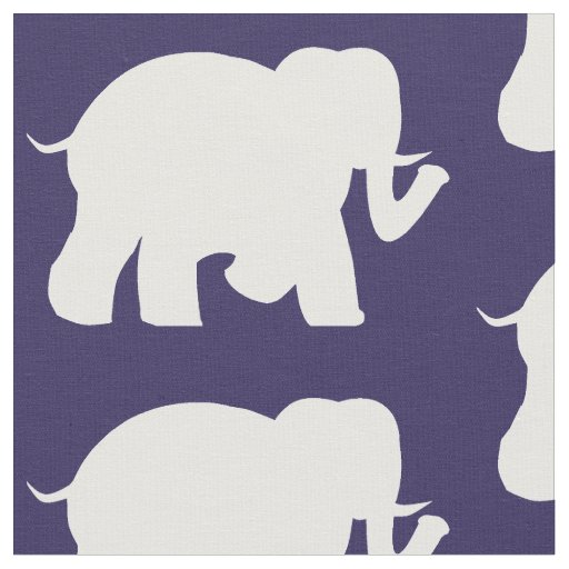Navy & white elephants fabric