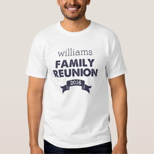 Navy & White Family Reunion Men's T-Shirt | Zazzle