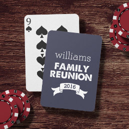 Navy &amp; White Family Reunion Playing Cards