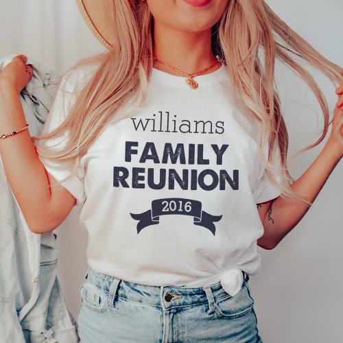 Navy  White Family Reunion T_Shirt