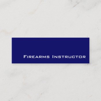 Navy White Firearms Instructor Business Cards by ProfessionalOffice at Zazzle