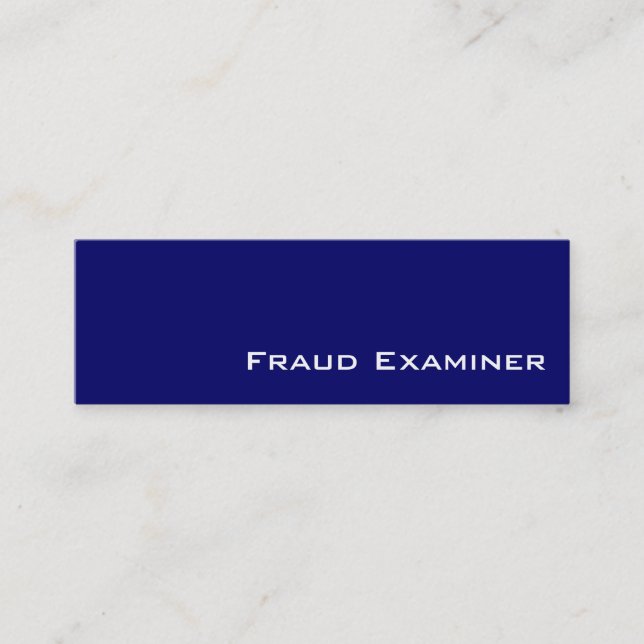 Navy white Fraud Examiner business cards (Front)