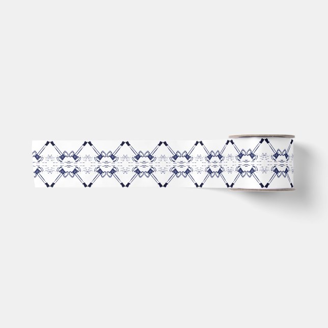 Navy White Gavel lawyer advocate Satin Ribbon (Front)