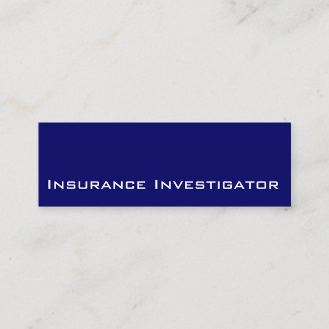 Navy white Insurance Investigator business cards (Front)