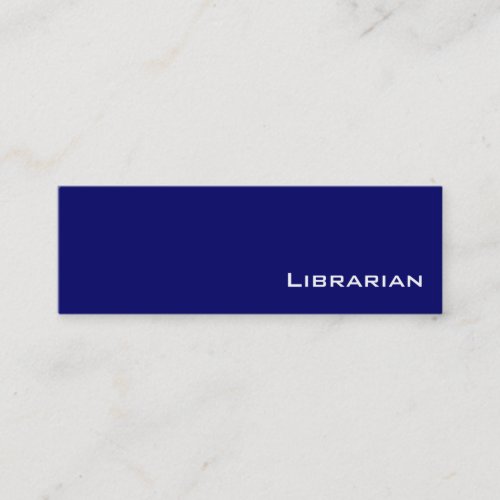 Navy white Librarian business cards