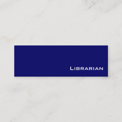 Customizable Navy white Librarian business cards