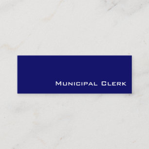 Navy white Municipal Clerk business cards