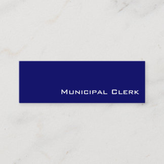 Navy white Municipal Clerk business cards