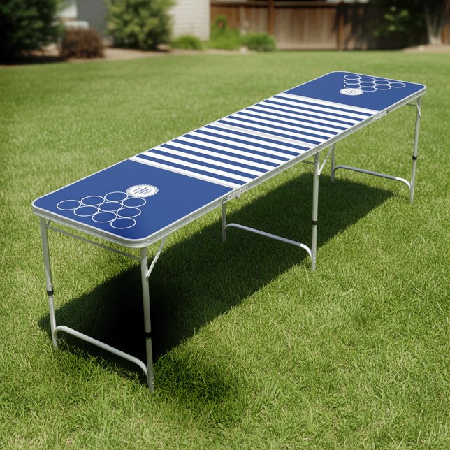 Navy & White Nautical Monogram Beer Pong Table (Creator Uploaded)