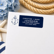 Navy + White Nautical Sketch Anchor Couple | Label