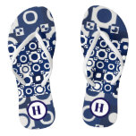 Navy White Pattern Pair of Flip Flops