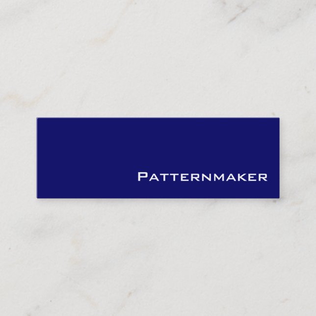 Navy white Patternmaker business cards (Front)