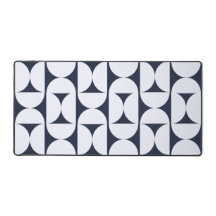 Navy & White Retro Arch Desk Mat | Modern Office