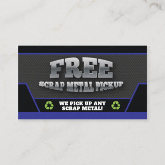 Navy & White Scrap Metal Pickup Business Card