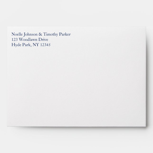 Navy, White Snowflakes A7 Envelope for 5x7 Sizes (Front)