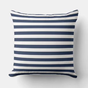 Navy & White Stripe Throw Pillow