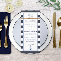 Navy  &amp; White Stripes ⚓ Nautical Infinity Wedding Menu