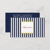 Navy, White Stripes with Yellow Scrolls Info Card (Front/Back)