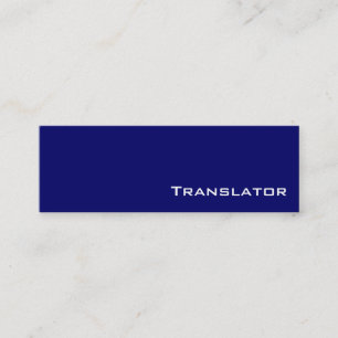 Navy white translator business cards