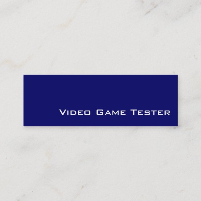 Navy white Video Game Tester business cards (Front)