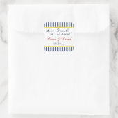 Navy, White, Yellow, Red Striped Favor Sticker (Bag)