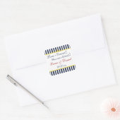Navy, White, Yellow, Red Striped Favor Sticker (Envelope)