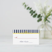 Navy, White, Yellow, Red Striped Place Card (Standing Front)