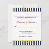 Navy, White, Yellow, Red Striped RSVP Card II (Back)