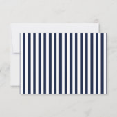 Navy, White, Yellow, Red Striped Scroll RSVP Card (Back)