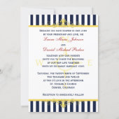 Navy White Yellow Red Stripes & Scrolls Invite II (Back)