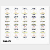 Navy White Yellow Stripes Scroll Wedding Sticker (Sheet)