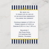 Navy White Yellow Stripes Scrolls Enclosure Card (Back)