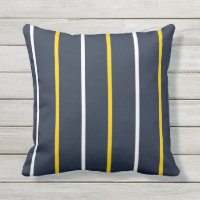 Navy White Yellow Vertical Stripes 