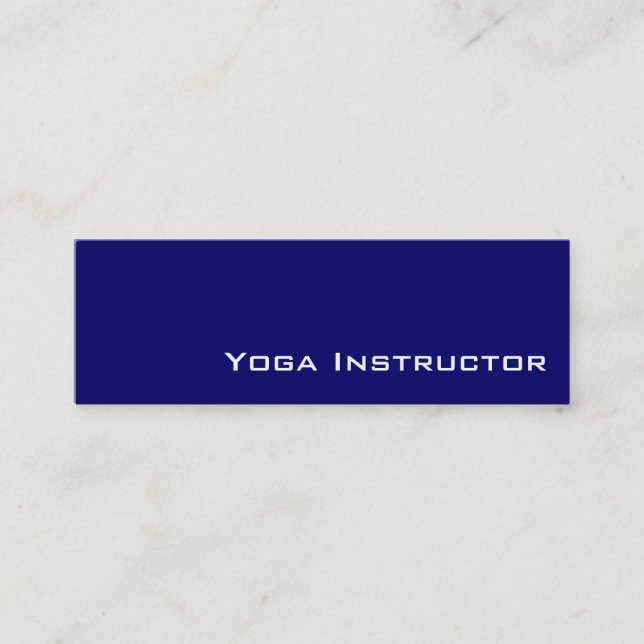 Navy white Yoga Instructor business cards (Front)