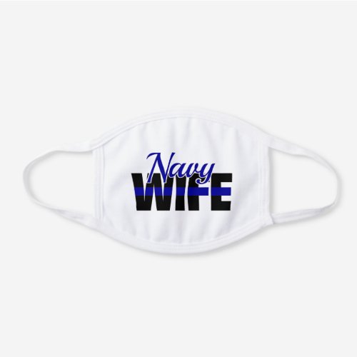 NAVY WIFE BLUE BLACK WHITE COTTON FACE MASK