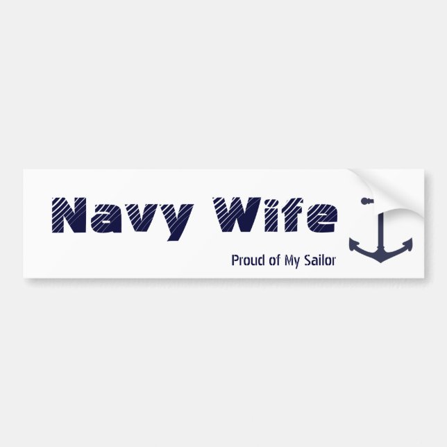 Navy Wife Bumper Sticker (Front)