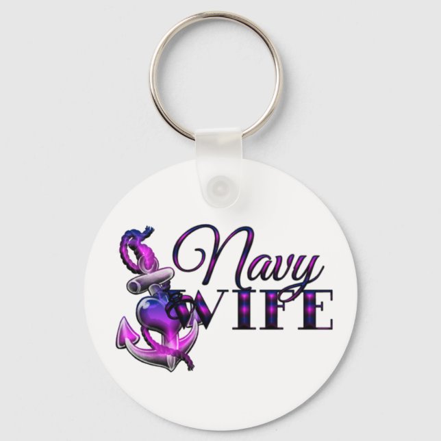 Navy Wife Keychain (Front)