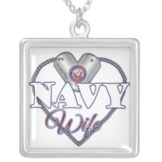 Navy Wife Silver Plated Necklace