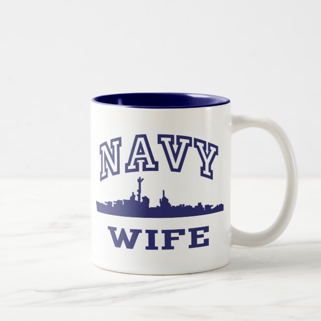 Navy Wife Two-Tone Coffee Mug (Right)