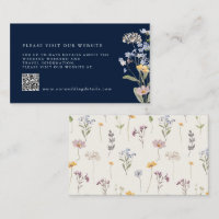 Navy Wildflower Meadow Garden Wedding Details QR