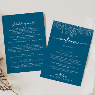 Navy Wildflower Wedding Welcome Letter
