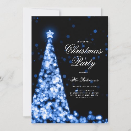 Navy Winter Christmas Tree Invite Program Menu