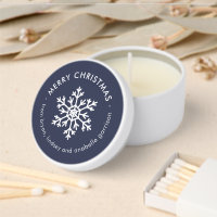 Navy Winter Snowflake Merry Christmas
