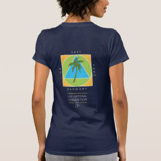 Navy with color logo women's t-shirt