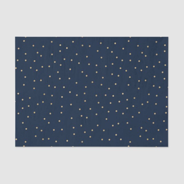 Navy with gold polka dots tissue paper (Front)