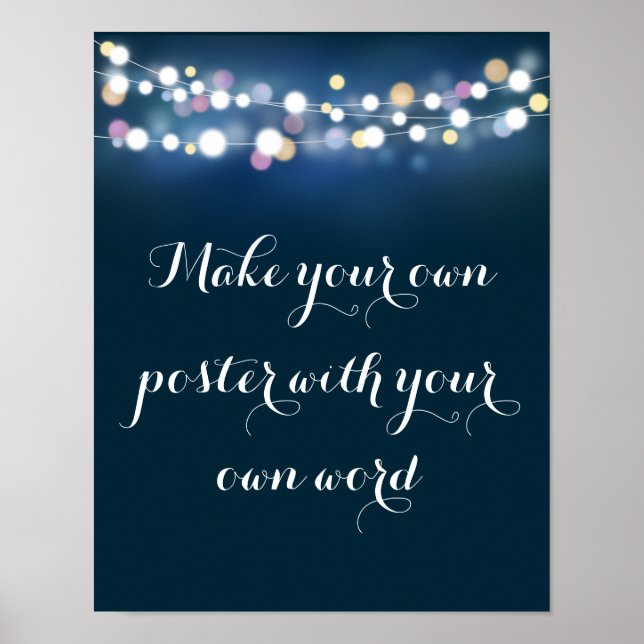 navy with light Make Your Own Poster Print (Front)