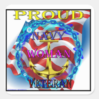 Navy Woman Veteran Square Sticker