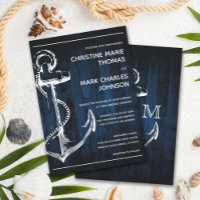 Navy Wood Nautical Ship Anchor Wedding