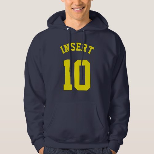 Navy  Yellow Adults  Sports Jersey Design Hoodie