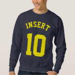Navy &amp; Yellow Adults | Sports Jersey Design Sweatshirt at Zazzle